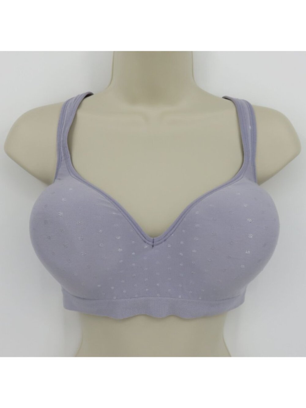 Bali 40D 3463 Comfort Revolution Wireless T Shirt Bra Purple Gray Polka Dot - Picture 12 of 12